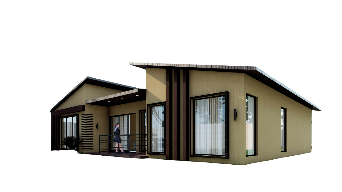 155 sqm Bungalow Plans – 2 Bedrooms, Walk-in Closet, Ensuite, Lounge, Kitchen, Dining, Bath – Plans
