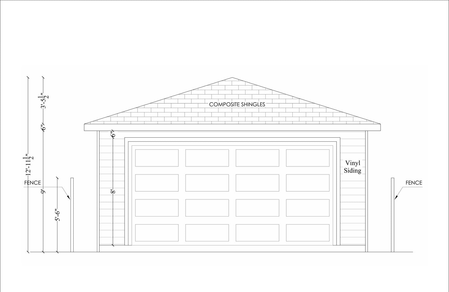 20’x25’ Garage Plans – Includes Floor Plan, Elevations, Sections, Foundation & Roof Details, Construction Notes