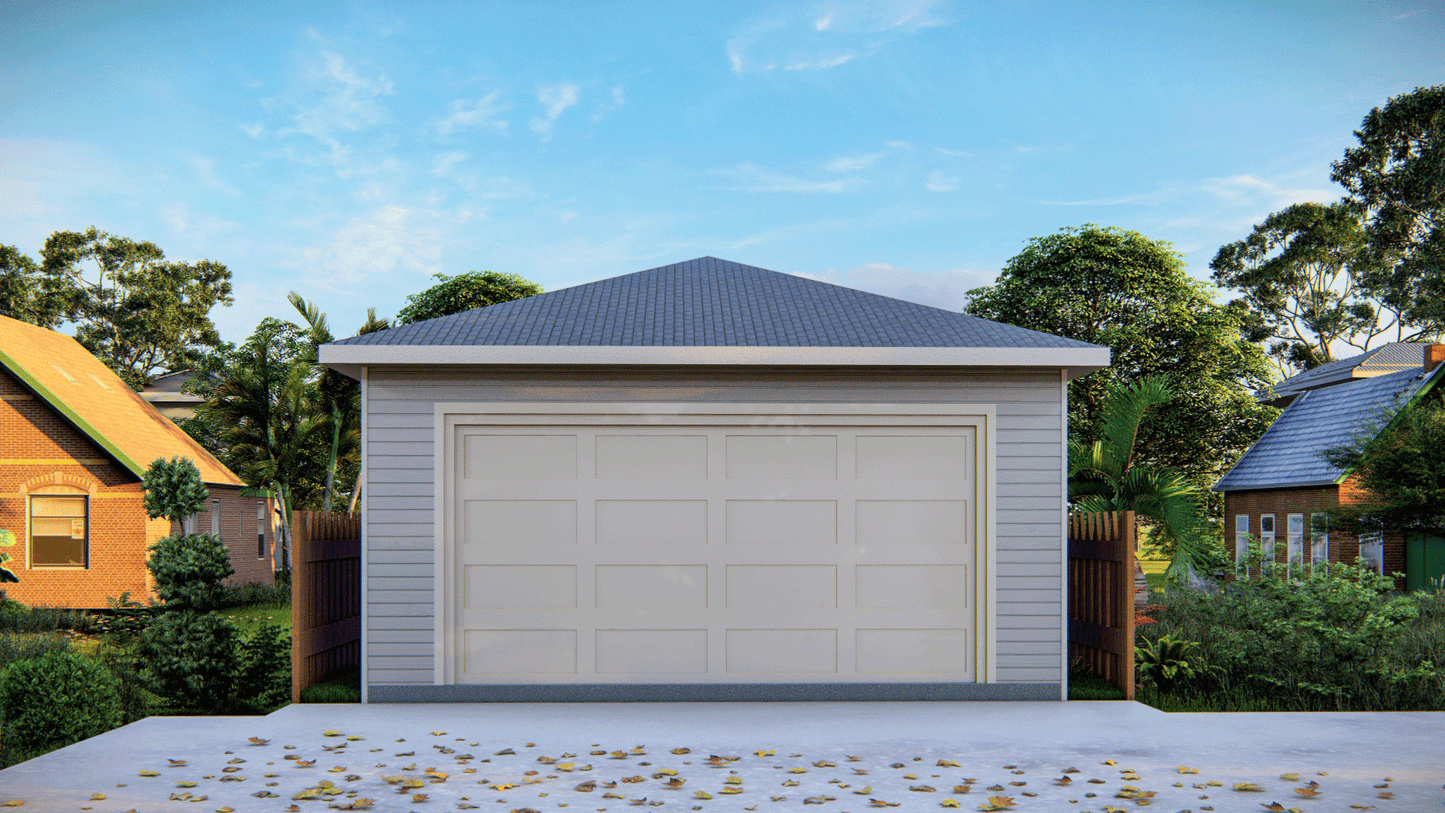 20’x25’ Garage Plans – Includes Floor Plan, Elevations, Sections, Foundation & Roof Details, Construction Notes