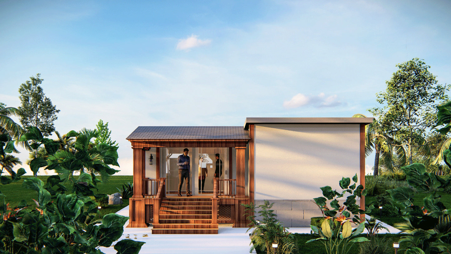 23x52’ Tiny Home Plans – 2 Bedrooms, 1 Bath – Includes Floor Plan, Elevations, Roof and Foundation Details, Electrical and Plumbing Plans