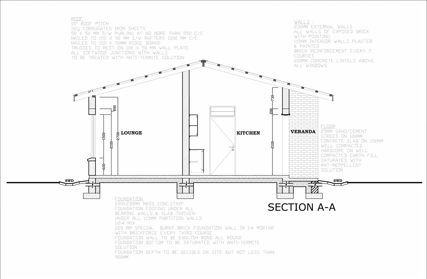 Two Bedroom Tiny Home Plans - 26'x26' with 610sqft Living Space