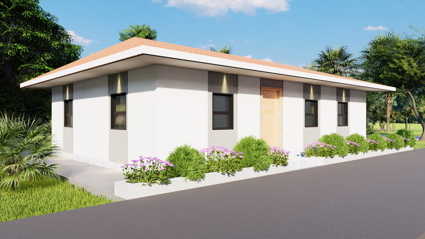 26x38 Three Bedroom Tiny Home Plans | Single Story | 936sqft | Small Cabin Blueprints Floorplan