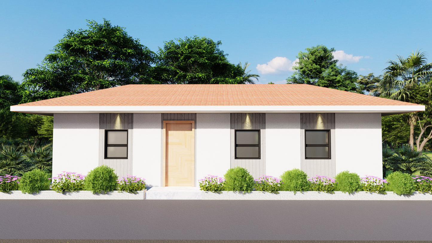 26x38 Three Bedroom Tiny Home Plans | Single Story | 936sqft | Small Cabin Blueprints Floorplan