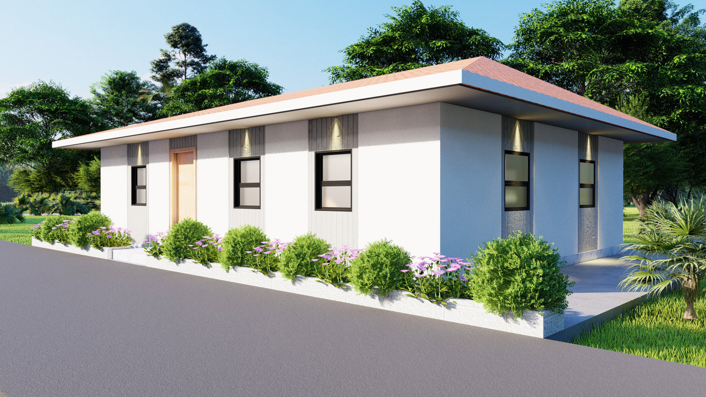 26x38 Three Bedroom Tiny Home Plans | Single Story | 936sqft | Small Cabin Blueprints Floorplan