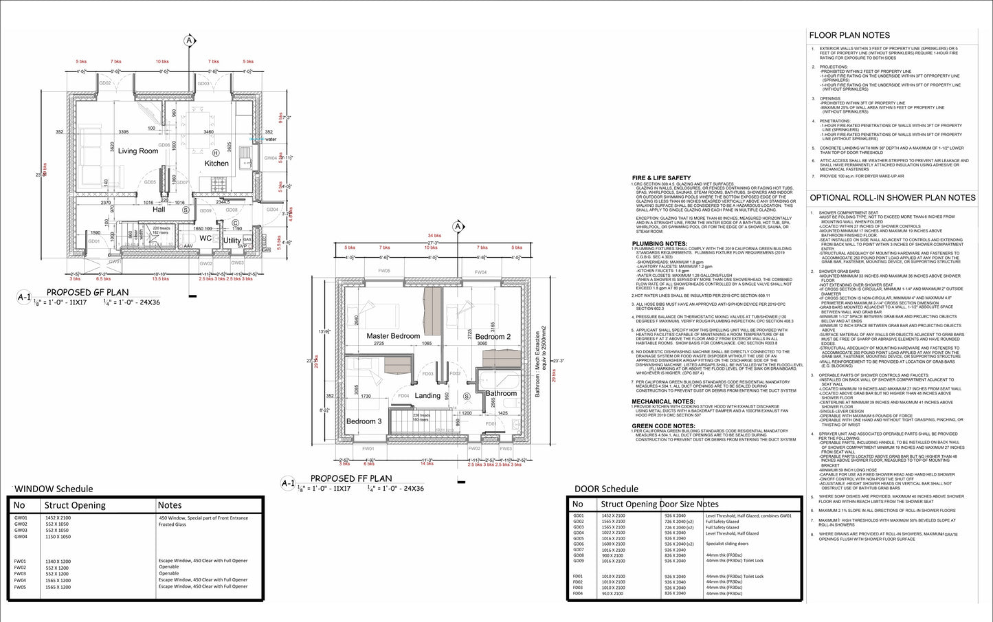 27x23' Two-Story 3 Bedroom Home Building Plans with Floor Plans, Electrical, Elevations, Sections, Schedules & Construction Details