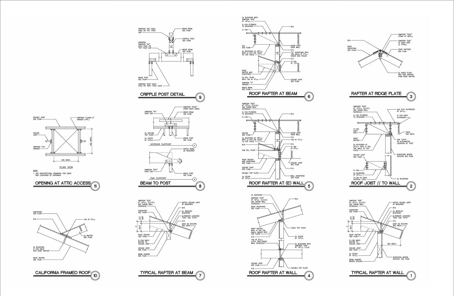 27x23' Two-Story 3 Bedroom Home Building Plans with Floor Plans, Electrical, Elevations, Sections, Schedules & Construction Details
