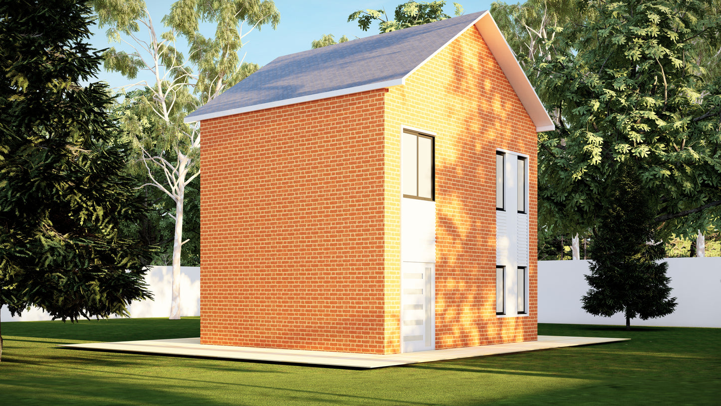 27x23' Two-Story 3 Bedroom Home Building Plans with Floor Plans, Electrical, Elevations, Sections, Schedules & Construction Details