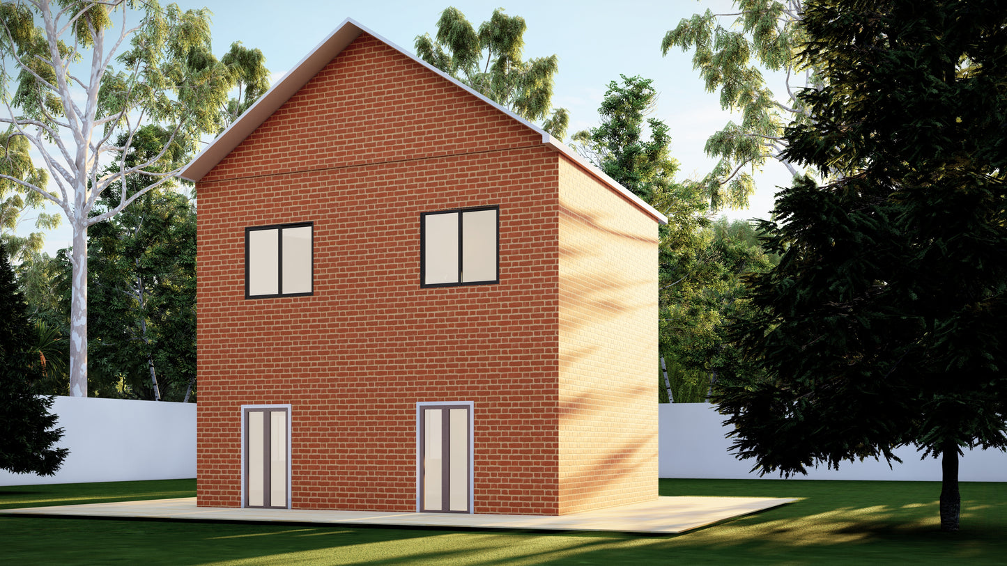 27x23' Two-Story 3 Bedroom Home Building Plans with Floor Plans, Electrical, Elevations, Sections, Schedules & Construction Details
