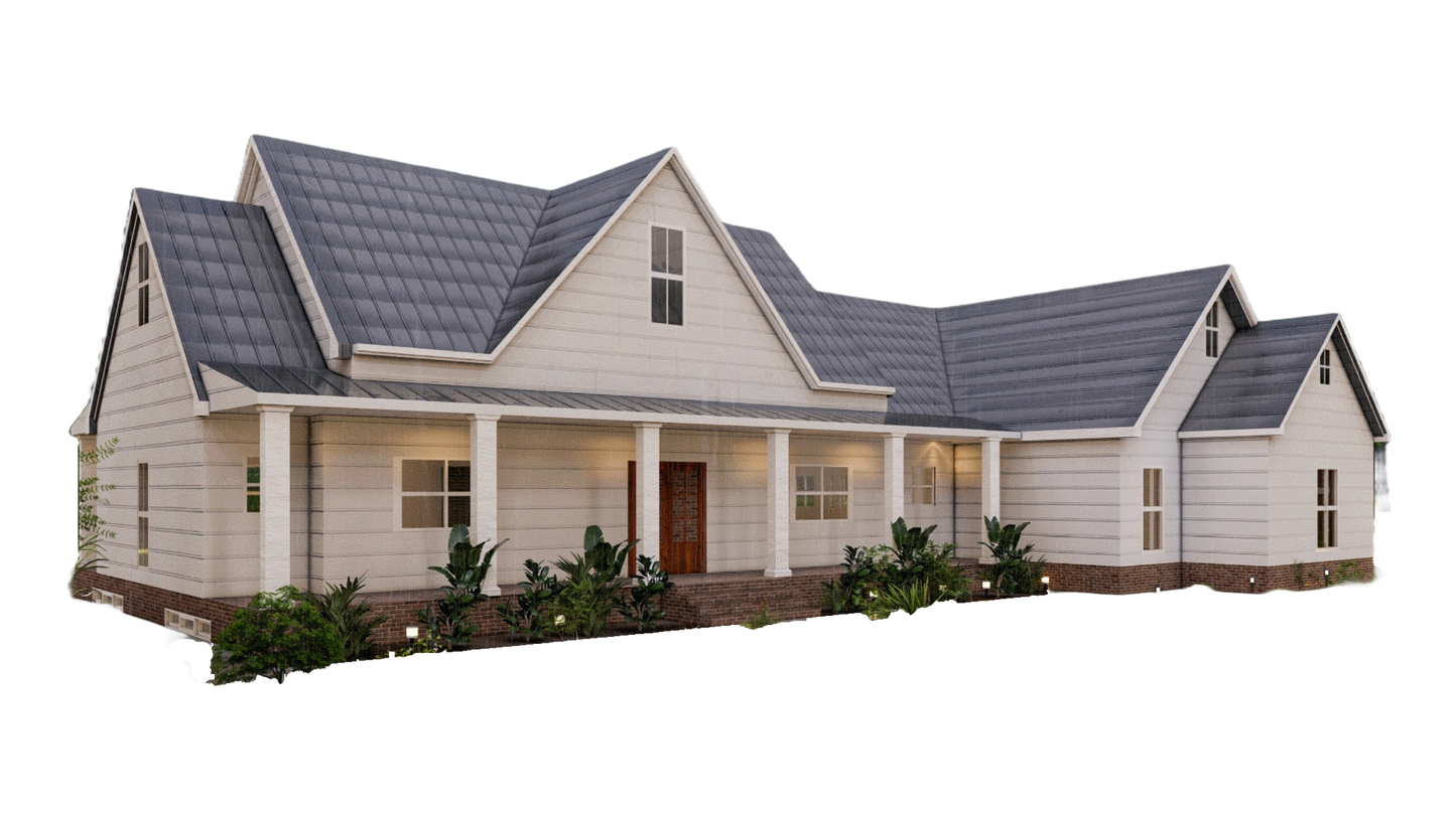 Plans for a 2 Bedroom Home with 5-Car Garage, Workshop, Attic Room, and Basement - Blueprint Package