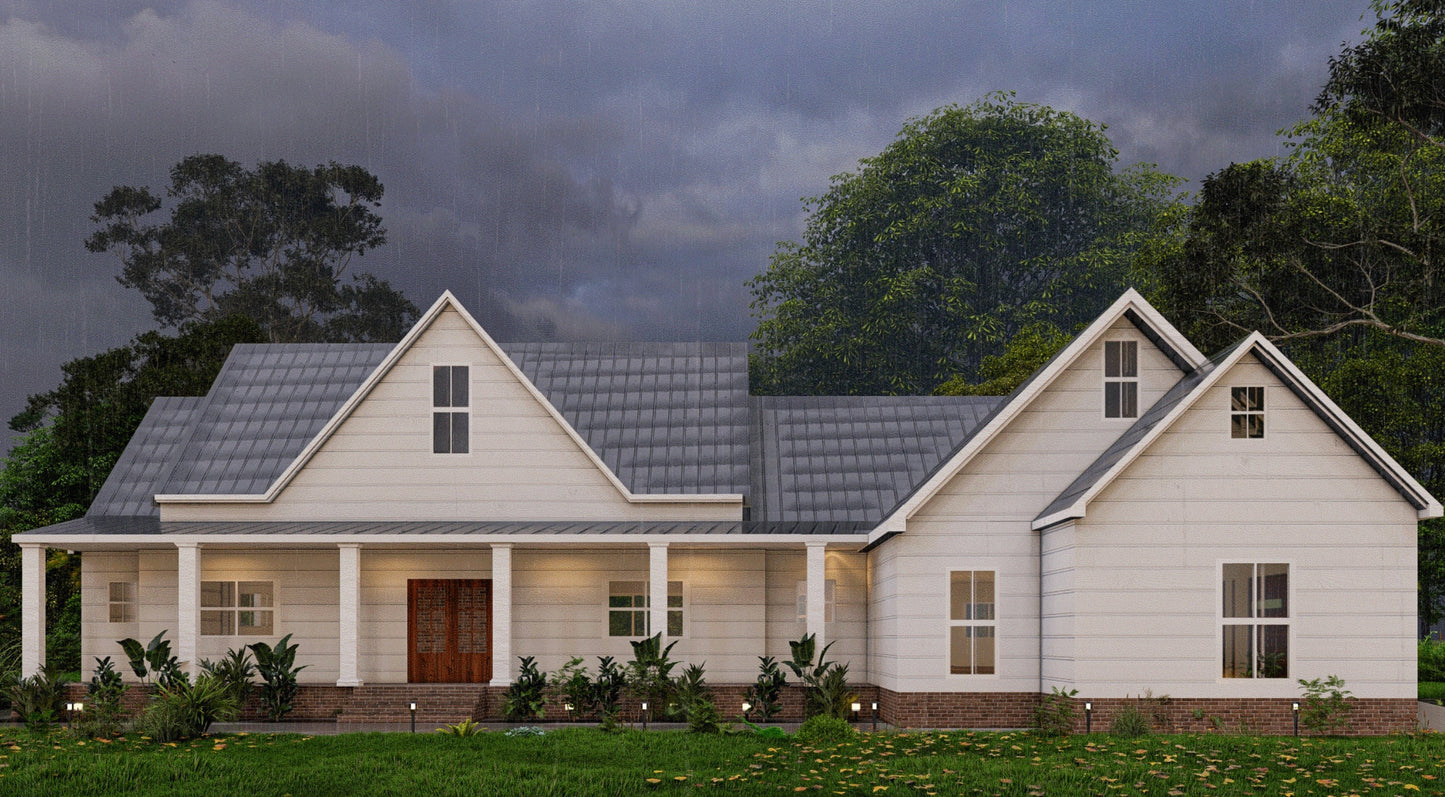Plans for a 2 Bedroom Home with 5-Car Garage, Workshop, Attic Room, and Basement - Blueprint Package
