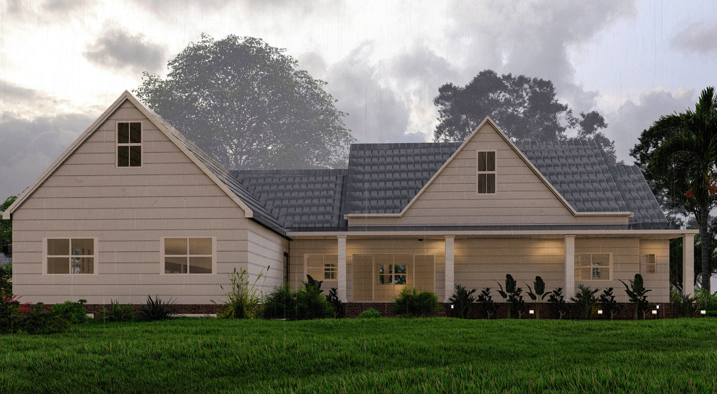 Plans for a 2 Bedroom Home with 5-Car Garage, Workshop, Attic Room, and Basement - Blueprint Package