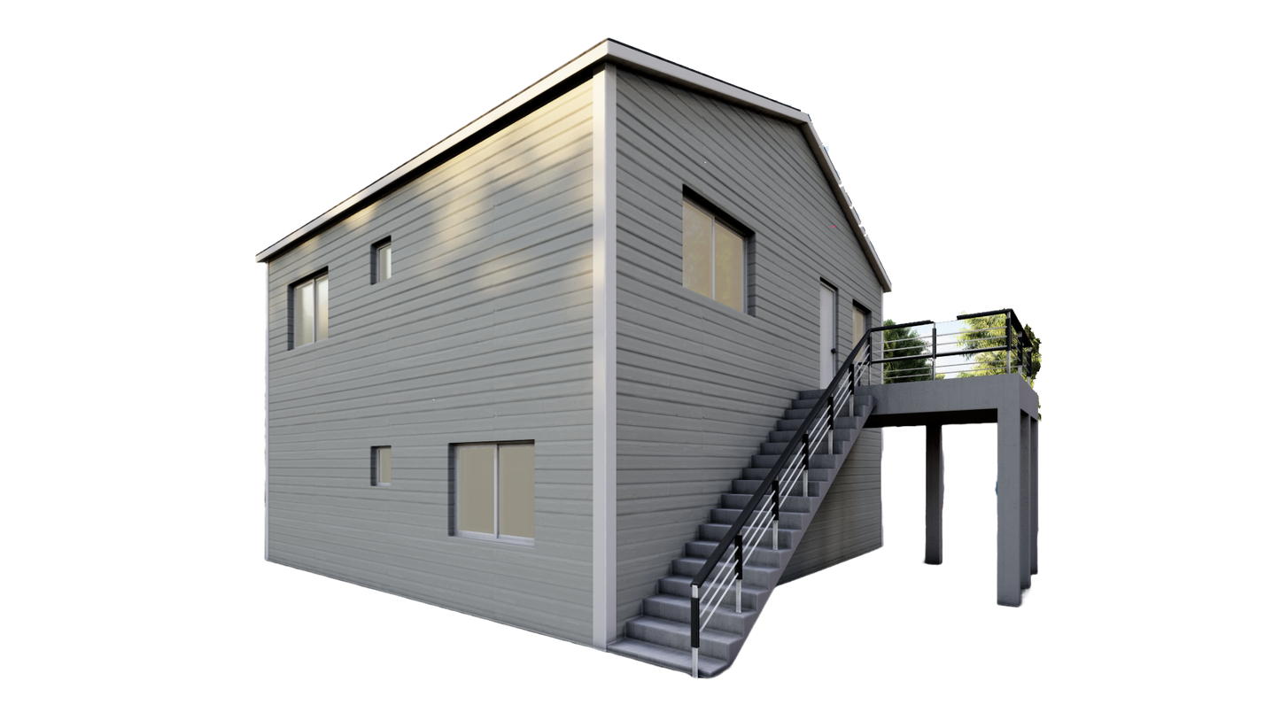 30'x30' Two-Story Duplex House Plans - 2 Units, 2 Bedrooms Each, Comprehensive Blueprints