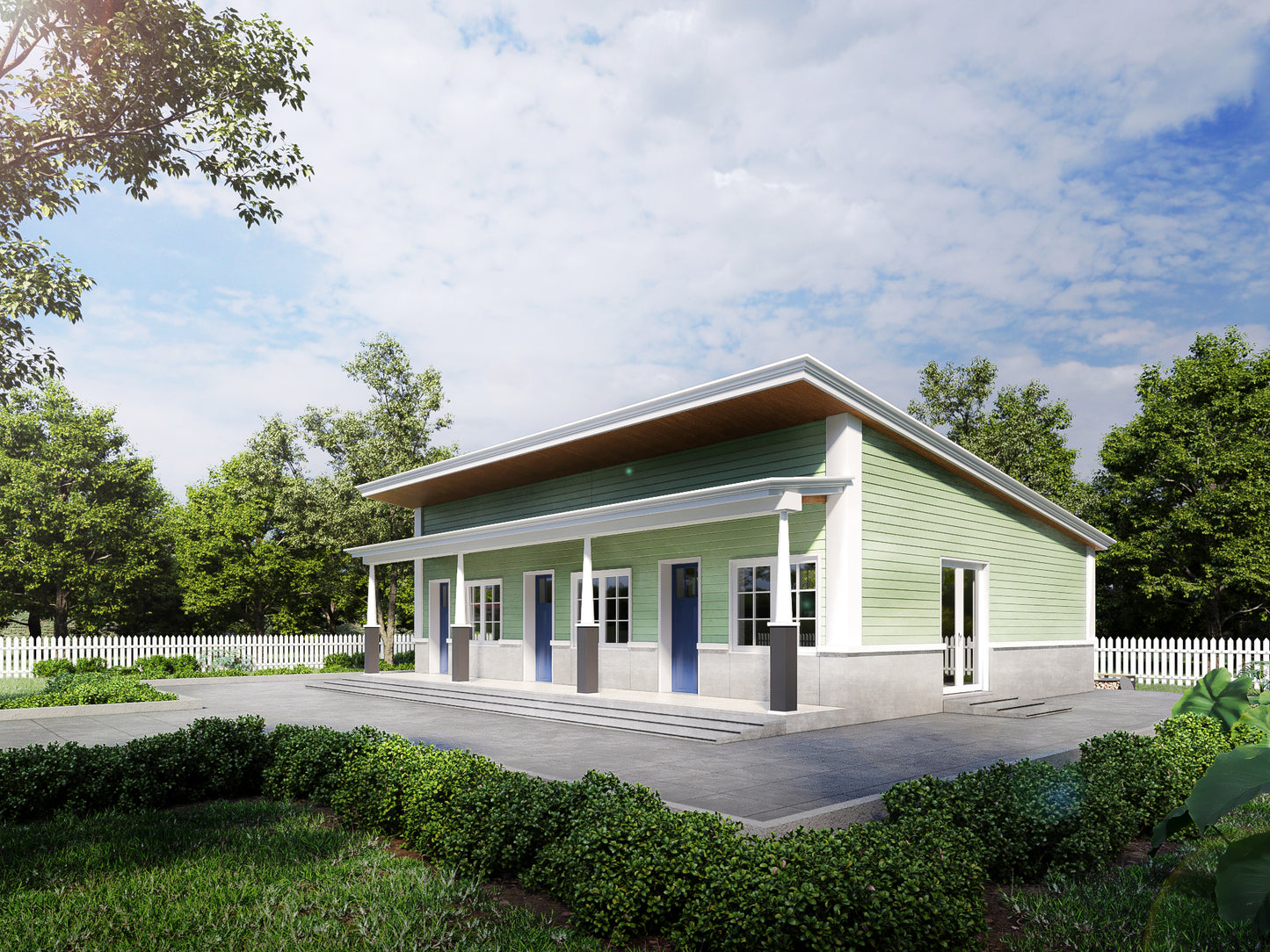 3 Unit Multi-Plex Studio Apartment Design Plans - 1047 SqFt Total Area for Efficient Development