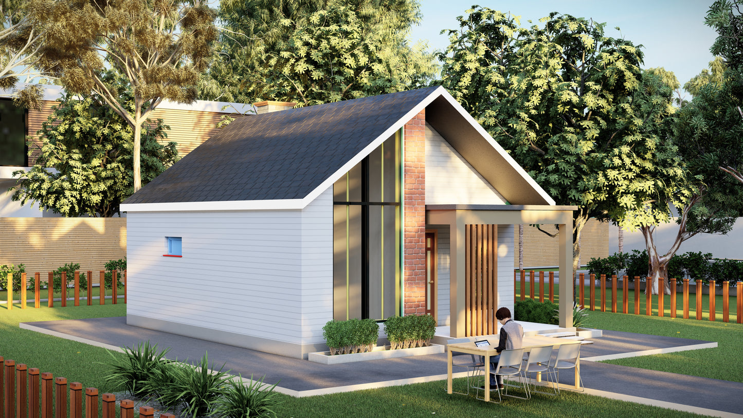 539 SqFt Micro Tiny House One Bedroom Design Plans - Visualize Your Future Home