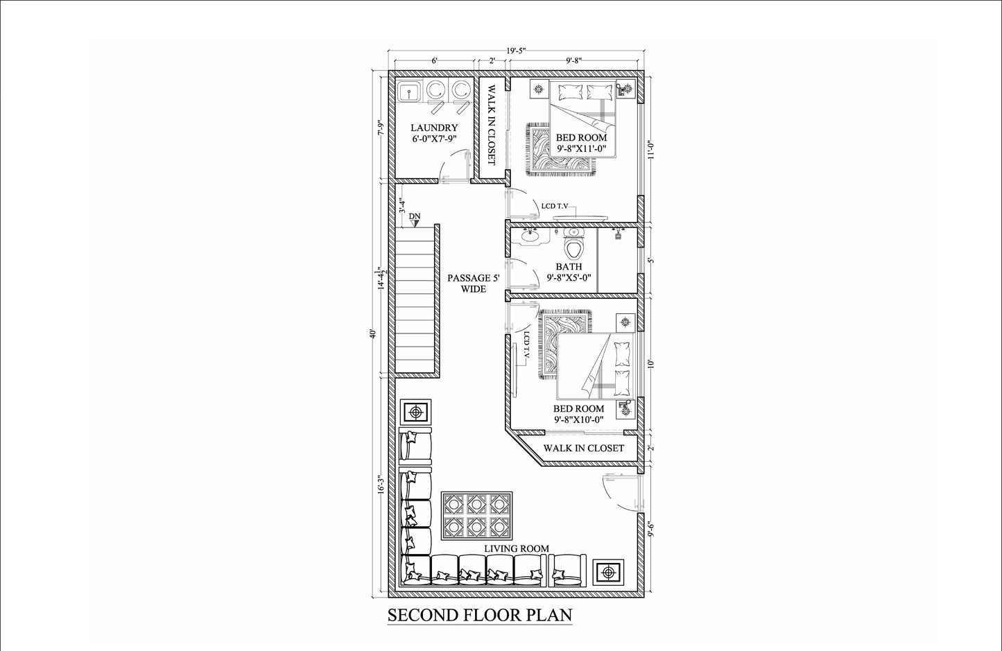 60'x40' 3-Bedroom 2-Story House Plans with 40'x39' Shop Garage – Layouts & Elevations