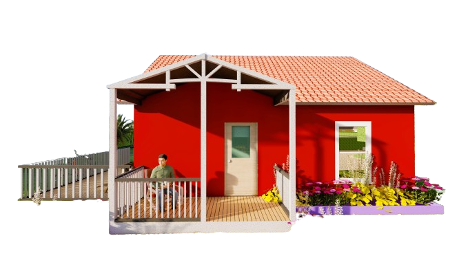 674sqft Tiny Cabin Home Plans with 4 Bedrooms with loft Above Blueprints