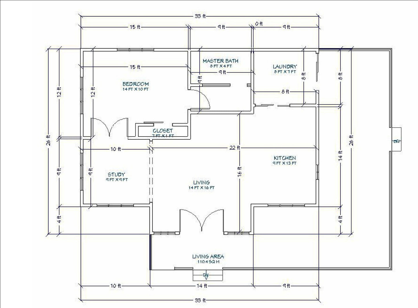 782 sqft Tiny Home Design Plans | 1 Bedroom with Ensuite | Open Layout & Deck
