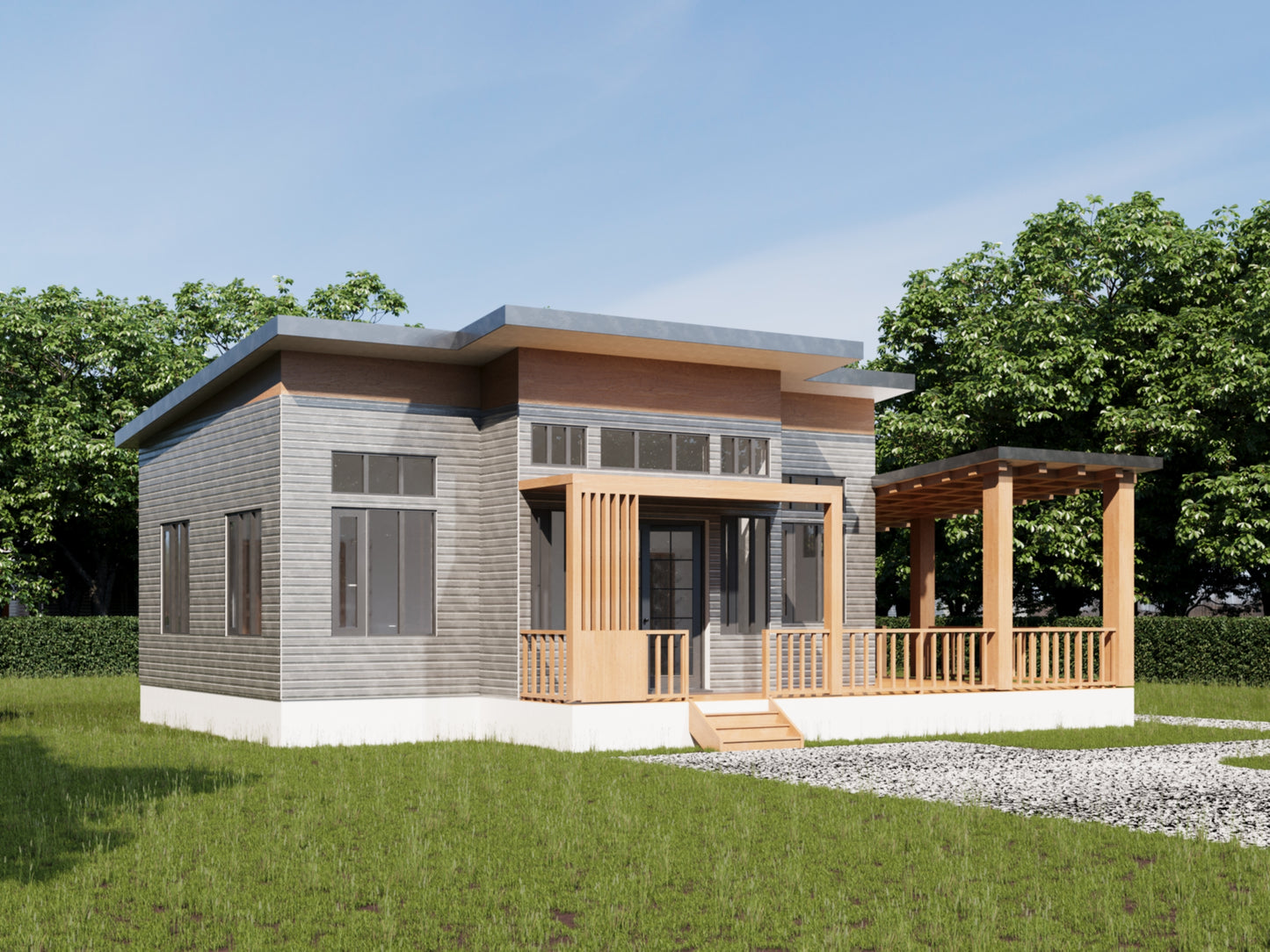 782 sqft Tiny Home Design Plans | 1 Bedroom with Ensuite | Open Layout & Deck