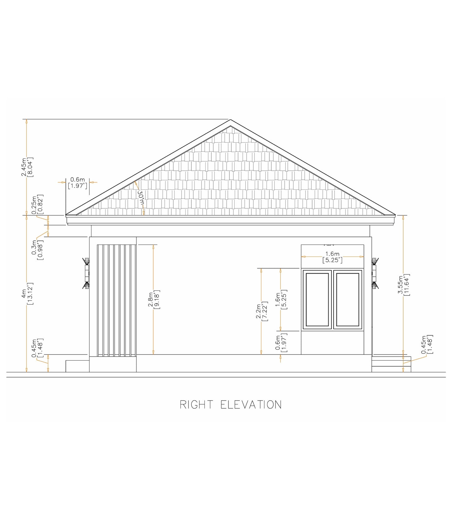 7m x 7m Tiny Home Design Plans – Bedroom, Kitchen, Bathroom, Dining, Living Room, Floor Plan, Roof Plan, Elevations
