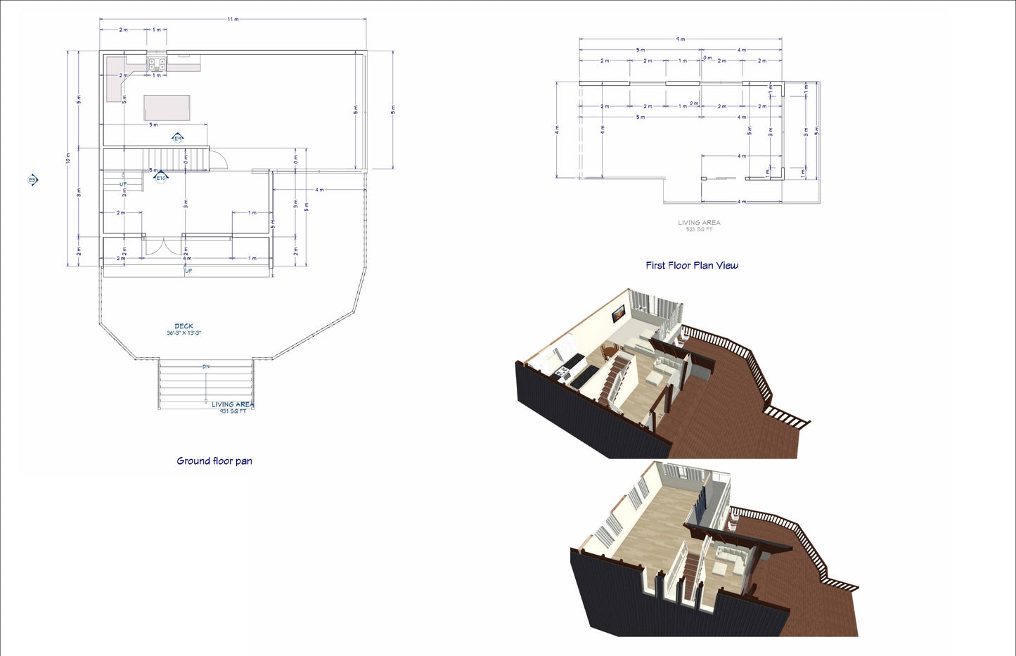 A-Frame Cabin Plans with Loft Mezzanine - 931 sqft Flexible Design
