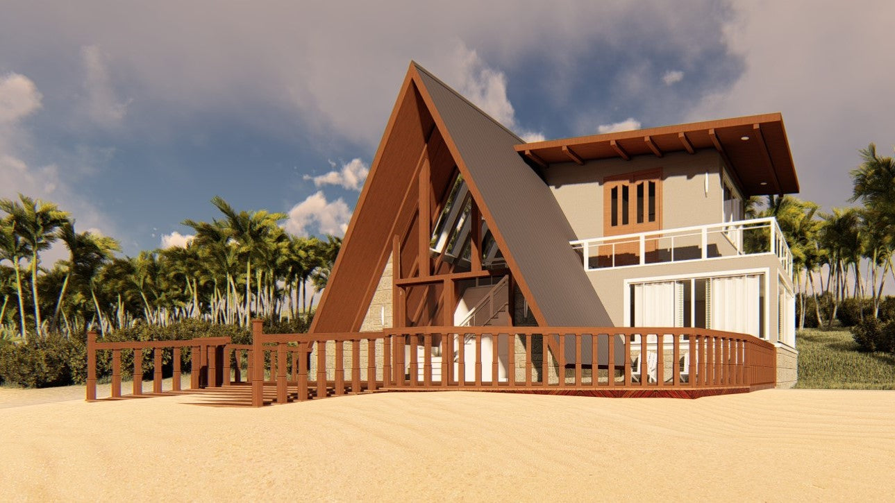 A-Frame Cabin Plans with Loft Mezzanine - 931 sqft Flexible Design