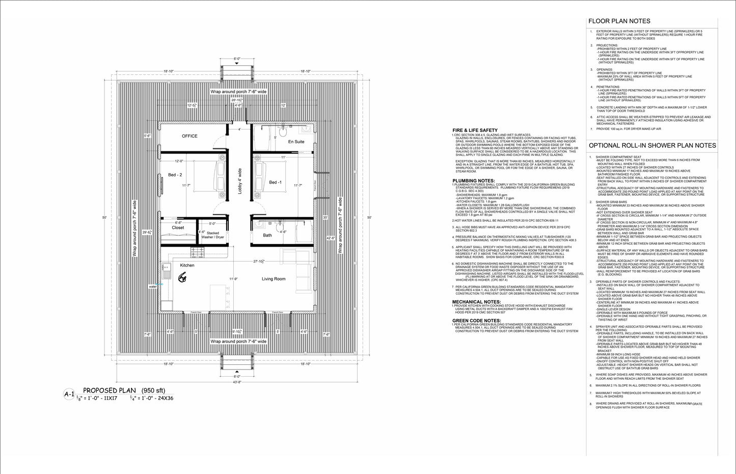 Blueprints - 2-Bedroom House with Wrap-Around Porch – Floor Plan, Electrical Plan, Elevations, Roof Plan, Foundation Plan, and in Depth Details