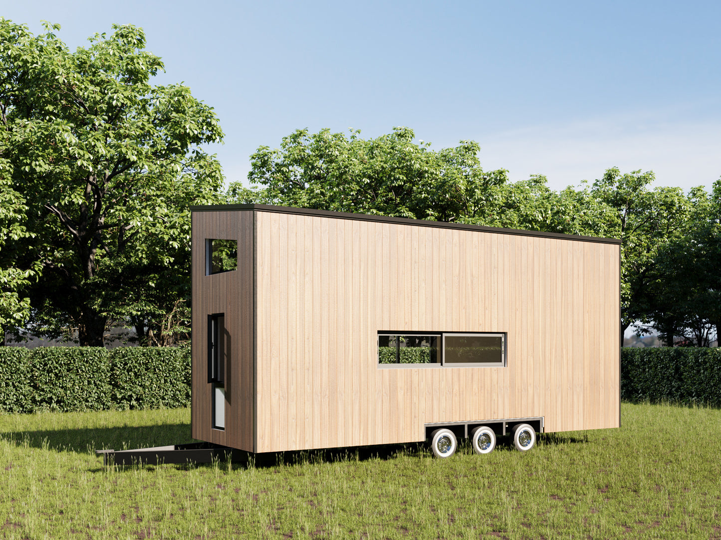 Building Plans Tiny Home Small House 25' x 7'4"" Mobile Home lifestyle - 233sqft Area Living Space