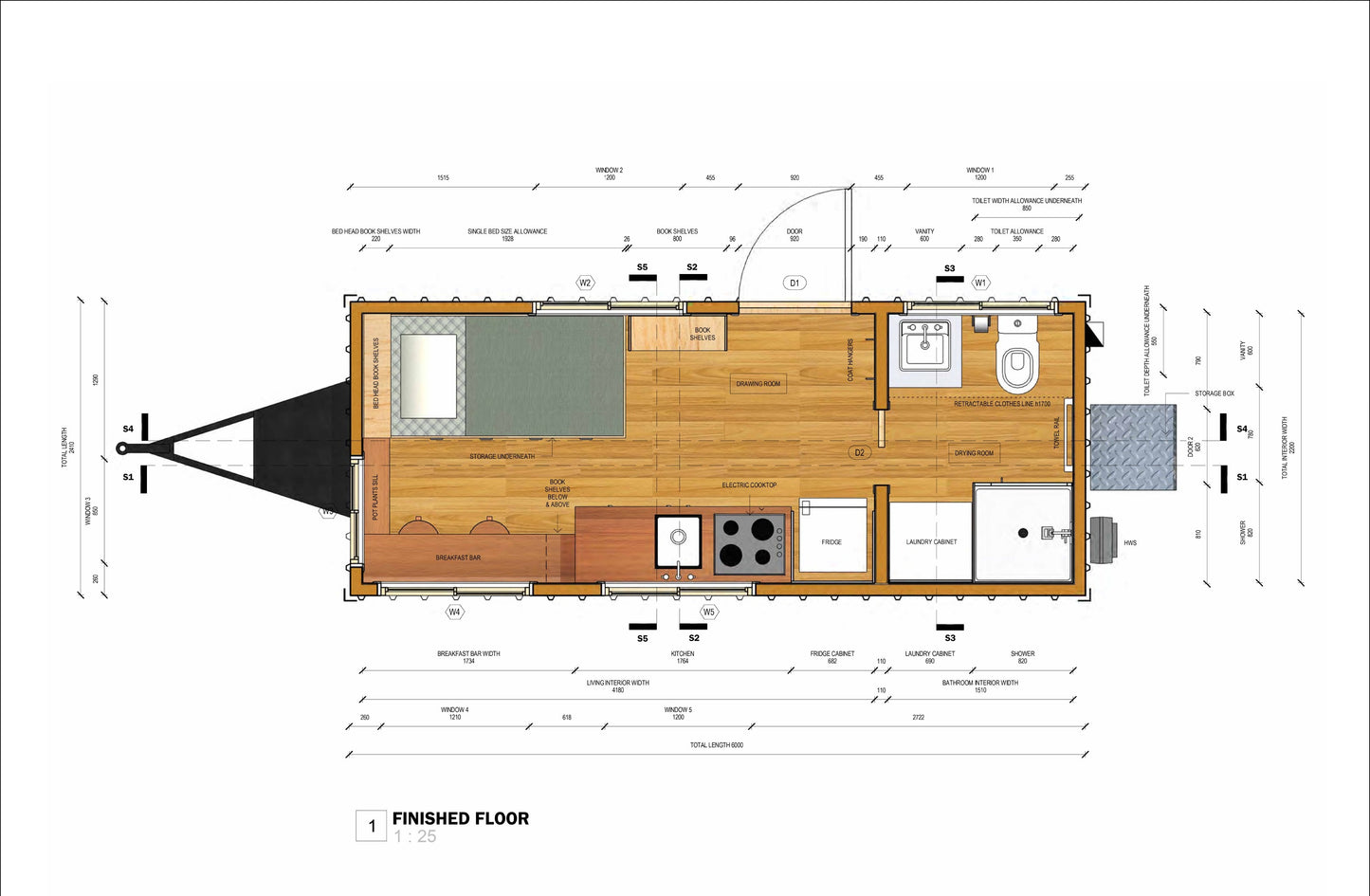 Comprehensive Plans for 8' x 19.5' Tiny Mobile Home - 156sqft Living Space