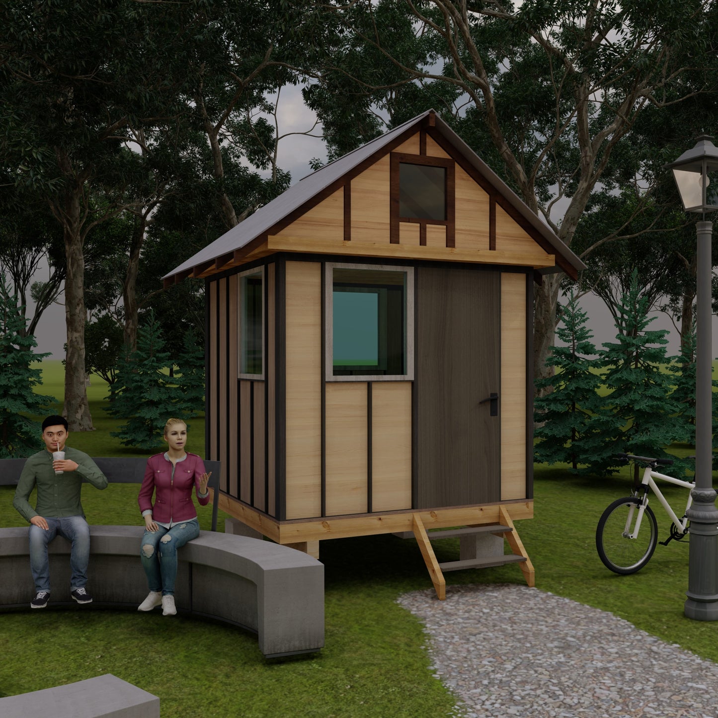 Plans for 8'x8' Tiny Home with Loft - 64 sqft area