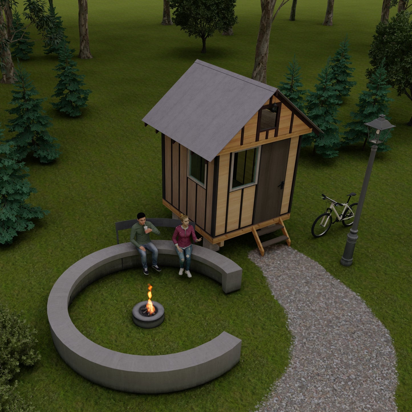 Plans for 8'x8' Tiny Home with Loft - 64 sqft area