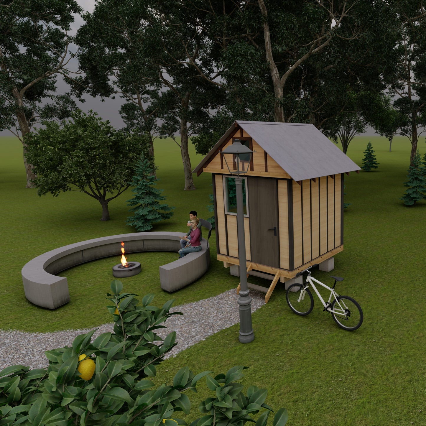 Plans for 8'x8' Tiny Home with Loft - 64 sqft area