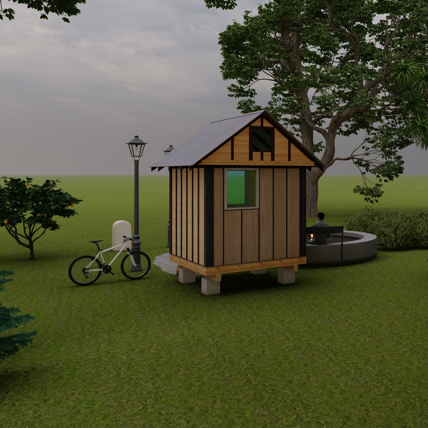 Plans for 8'x8' Tiny Home with Loft - 64 sqft area
