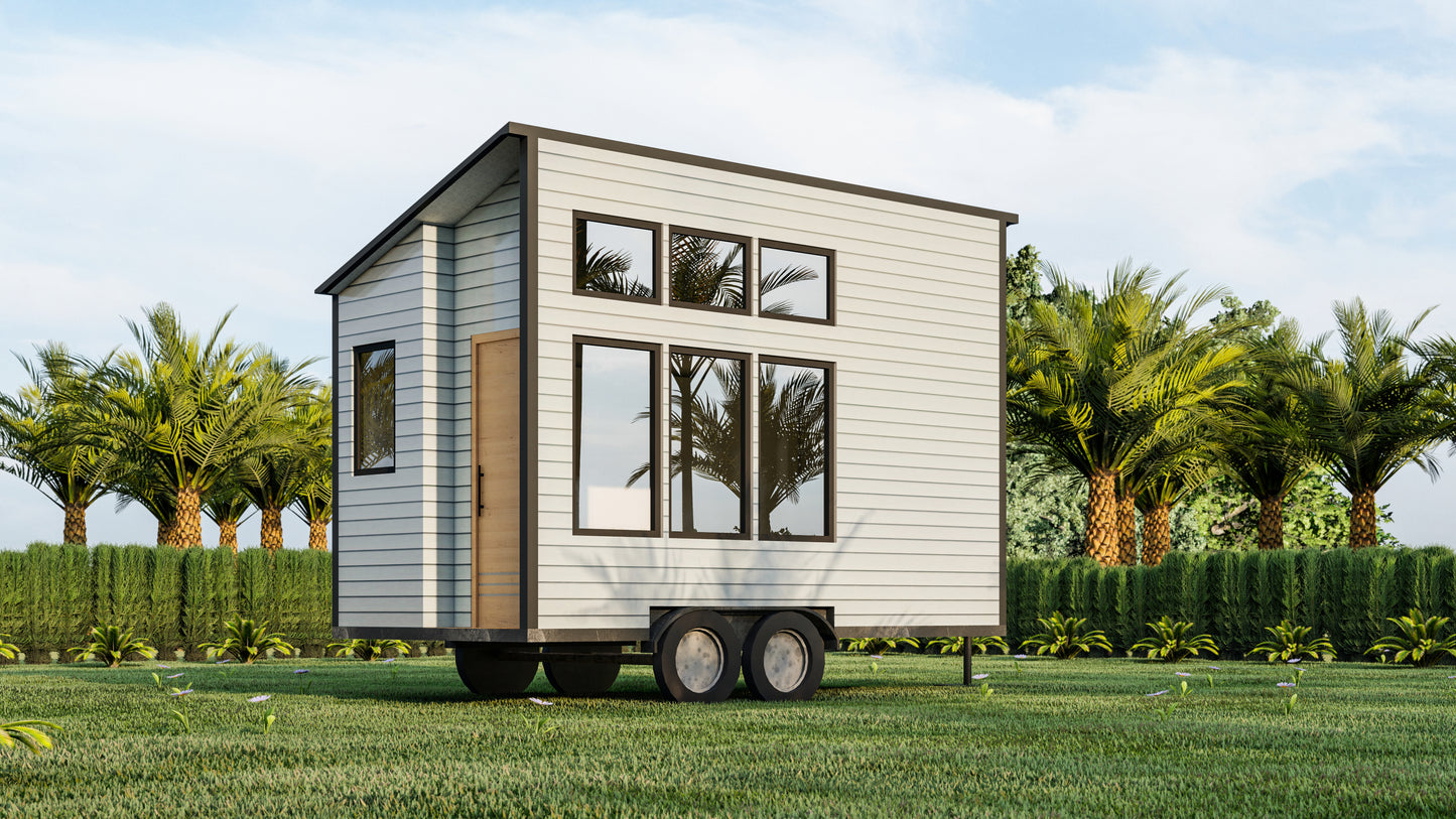 Tiny Home Building Plans Mobile Lifestyle - 8' x 16' 128sqft area Living Space