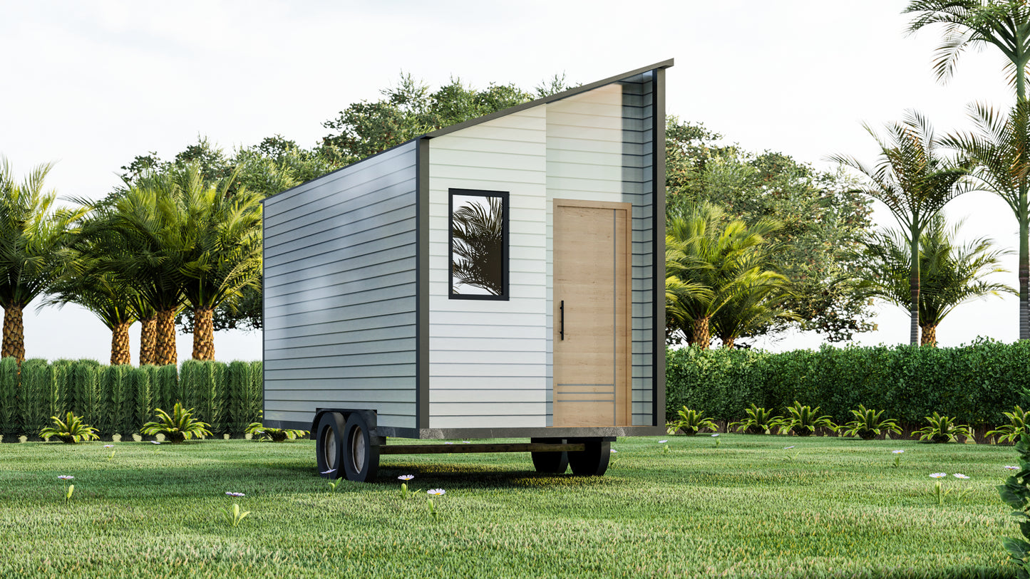 Tiny Home Building Plans Mobile Lifestyle - 8' x 16' 128sqft area Living Space