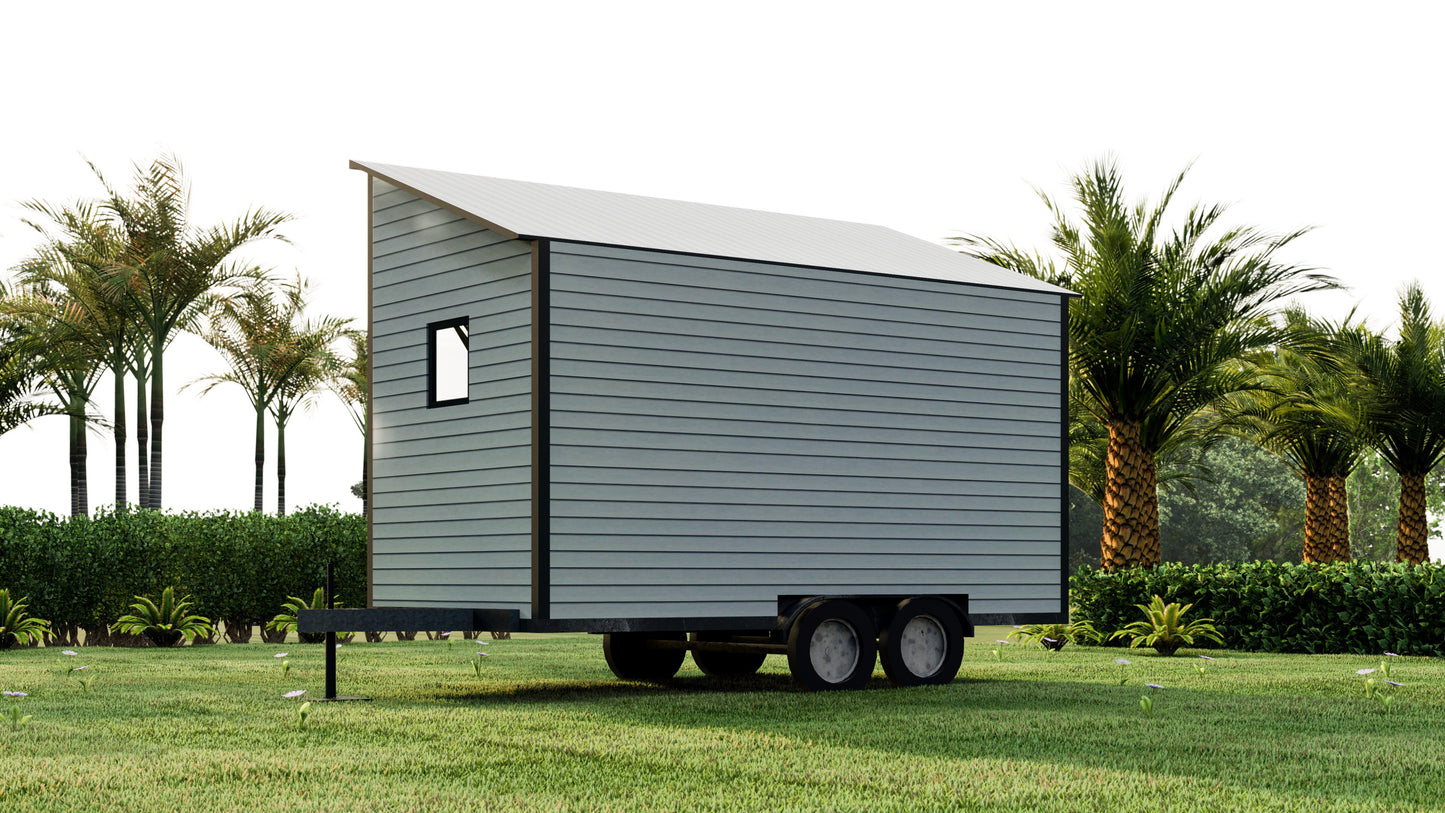 Tiny Home Building Plans Mobile Lifestyle - 8' x 16' 128sqft area Living Space