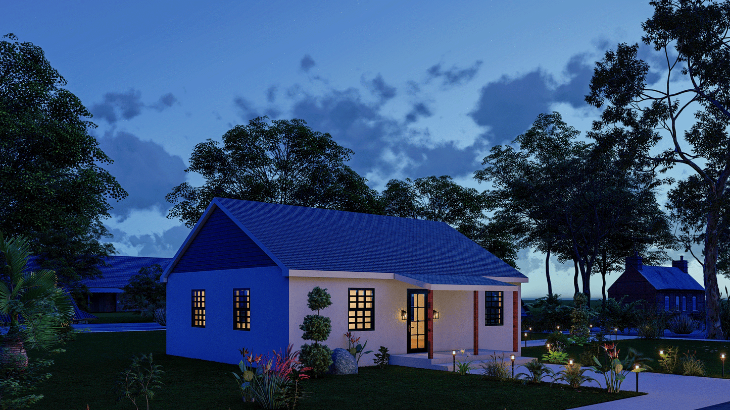 DIY Tiny Home Plans | 3 Bedroom Single Story 26x33 | 858sqft | Cottage Floor Plan Blueprints