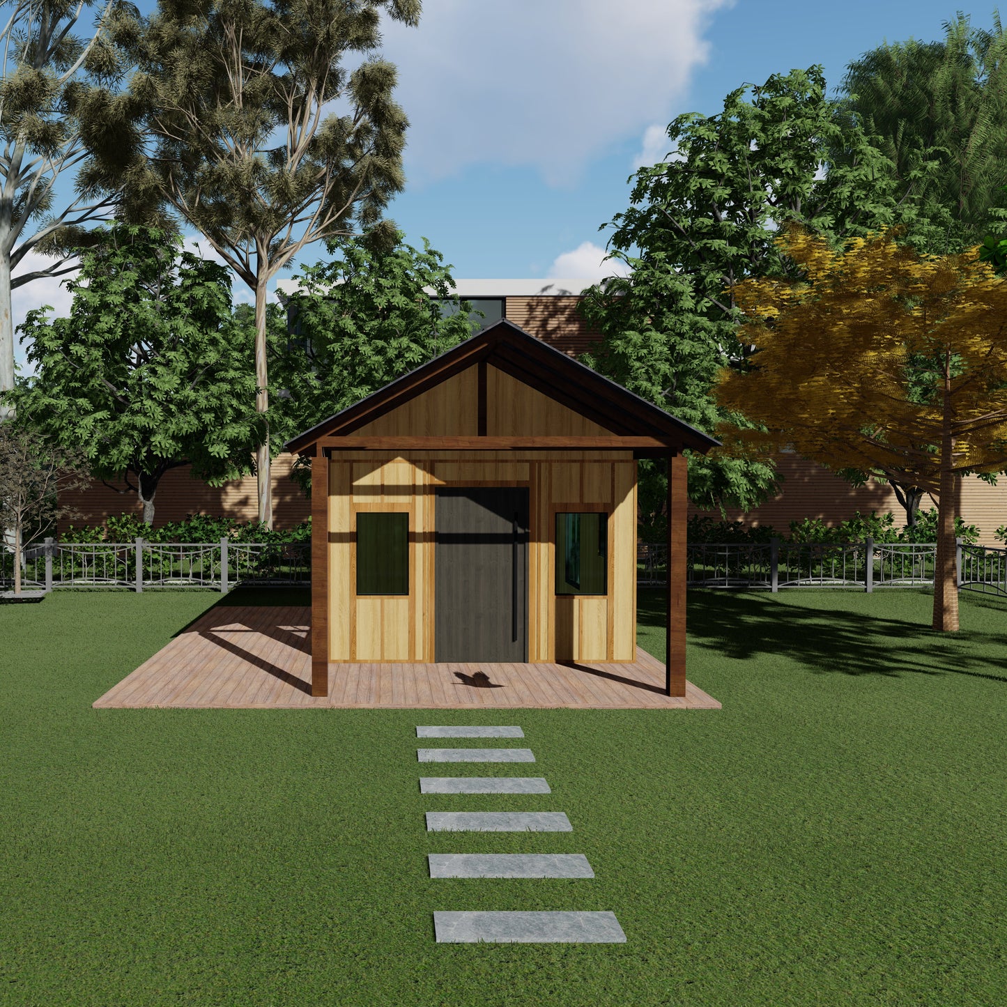 DIY Wood Shed Building Plans - 16'x11', 182 sqft with Wrap Around Deck Step by Step Instructions & Material List