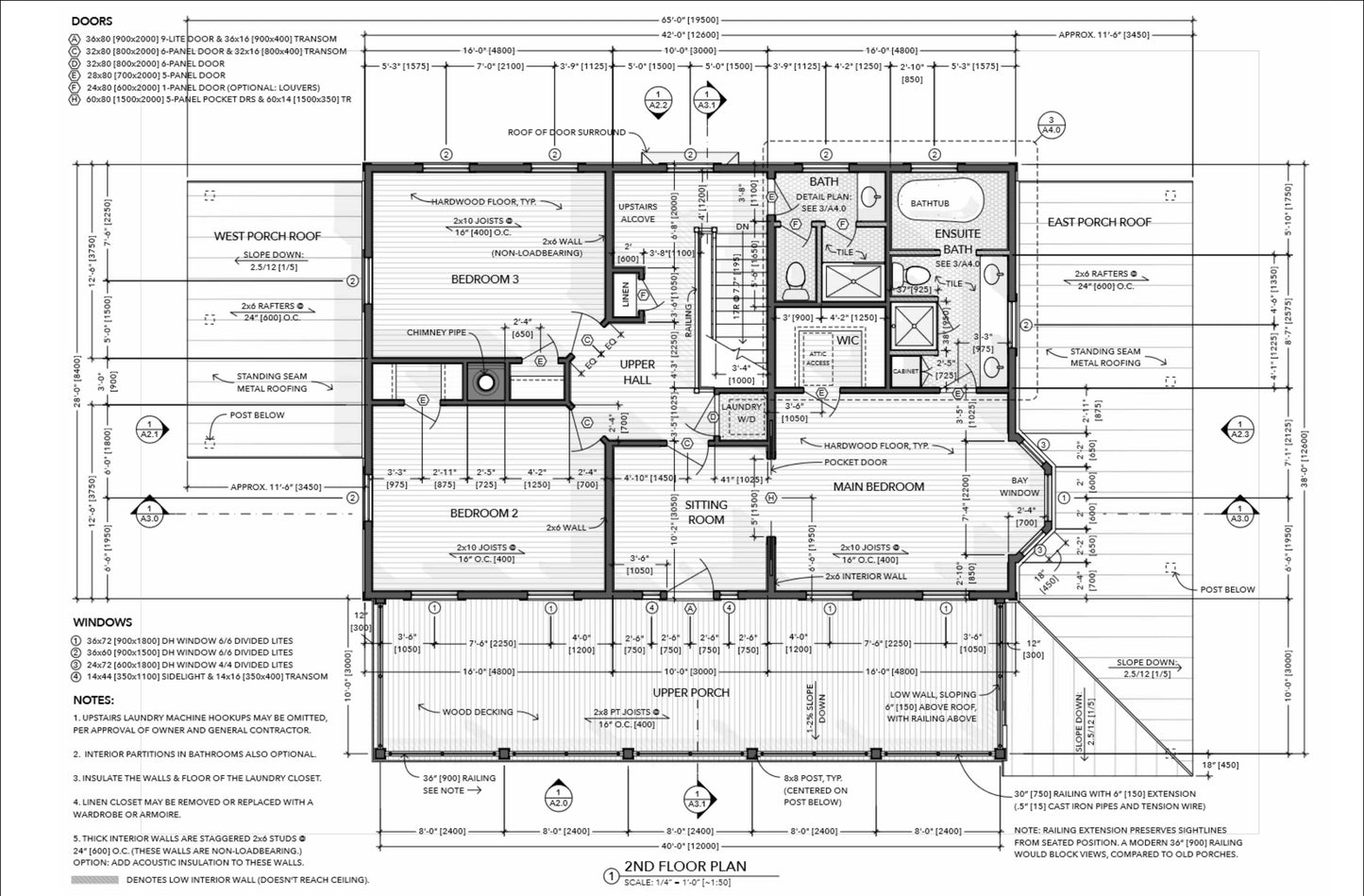 Detailed Farmhouse Plans 42' x 28' – Includes 3 Bedrooms, Kitchen, Living, Family, 3 Baths