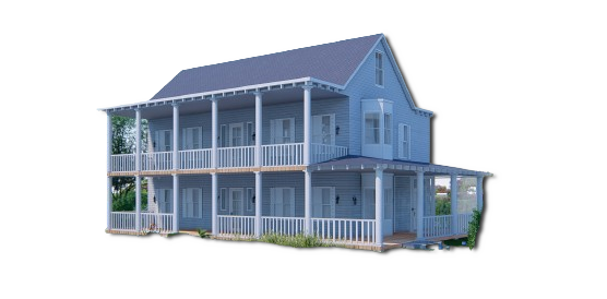 Detailed Farmhouse Plans 42' x 28' – Includes 3 Bedrooms, Kitchen, Living, Family, 3 Baths