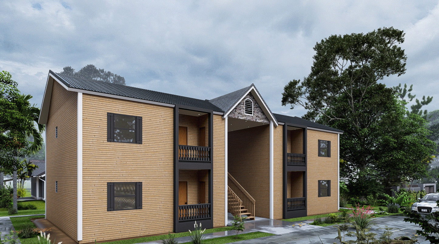 Fourplex Multifamily Building Plans 60’x29’ – 2 Storeys, 4 Units, Detailed Architectural, Electrical, Plumbing Plans