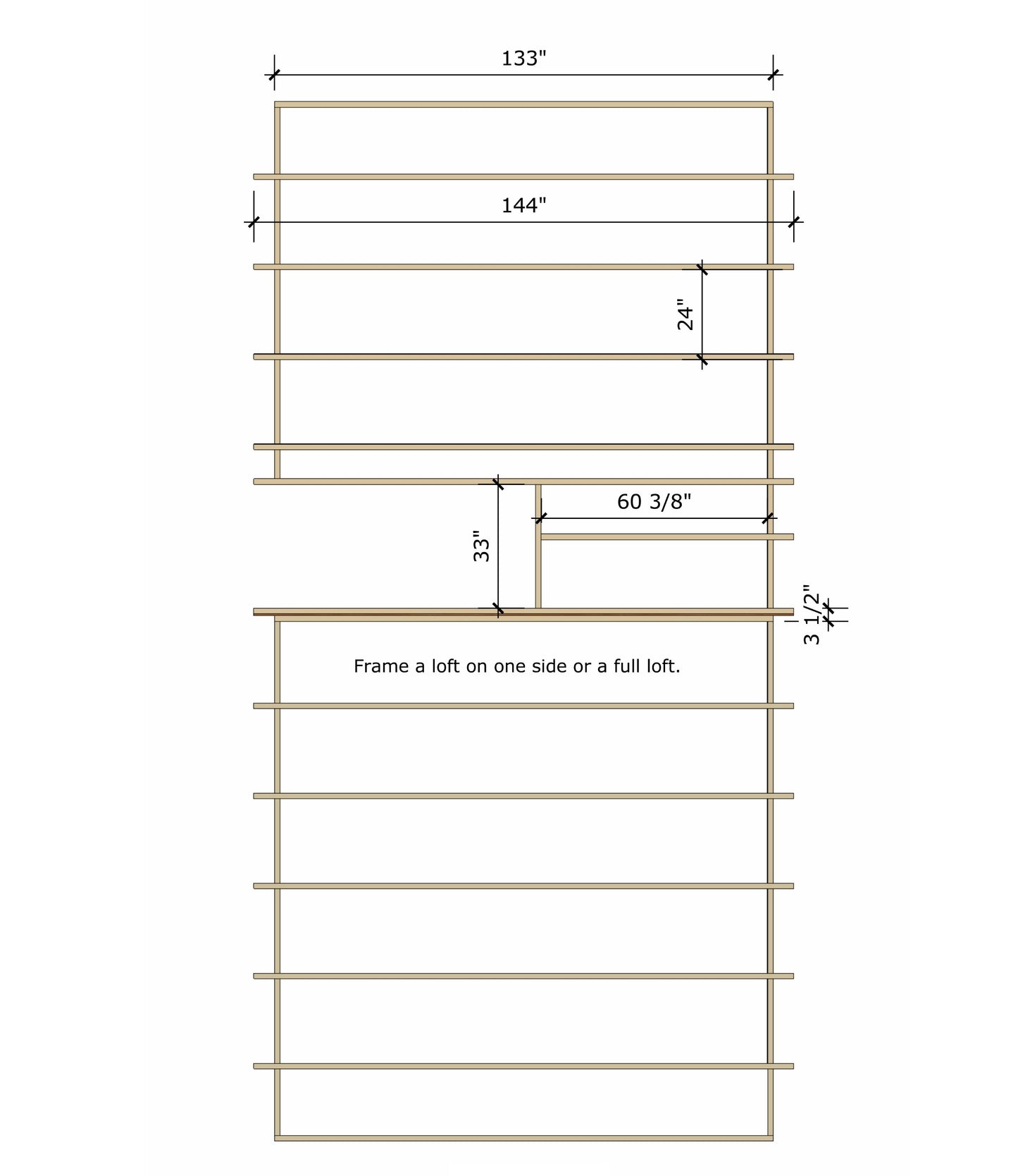 Plans Small House Minimal Lifestyle for 12' x 24' Tiny Home - Main Floor 288sqft, with loft above