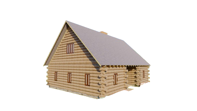 42'x33' Log Cabin Plans – 5 Bedrooms, 2 Baths, Fireplace, Comprehensive Blueprints