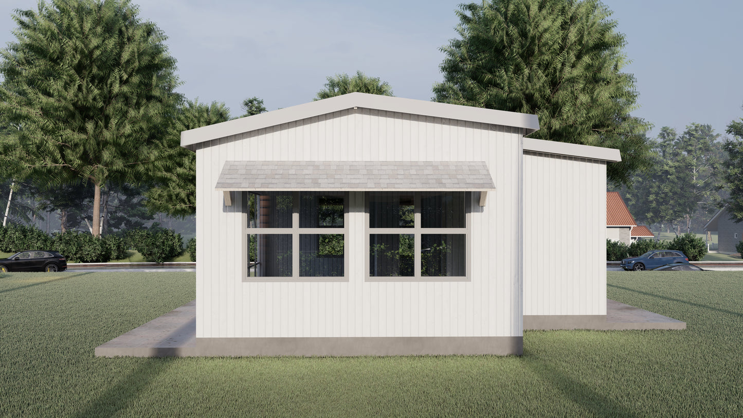 One Bedroom Home Building Plans | 18'x26' | 468sqft | DIY Blueprint