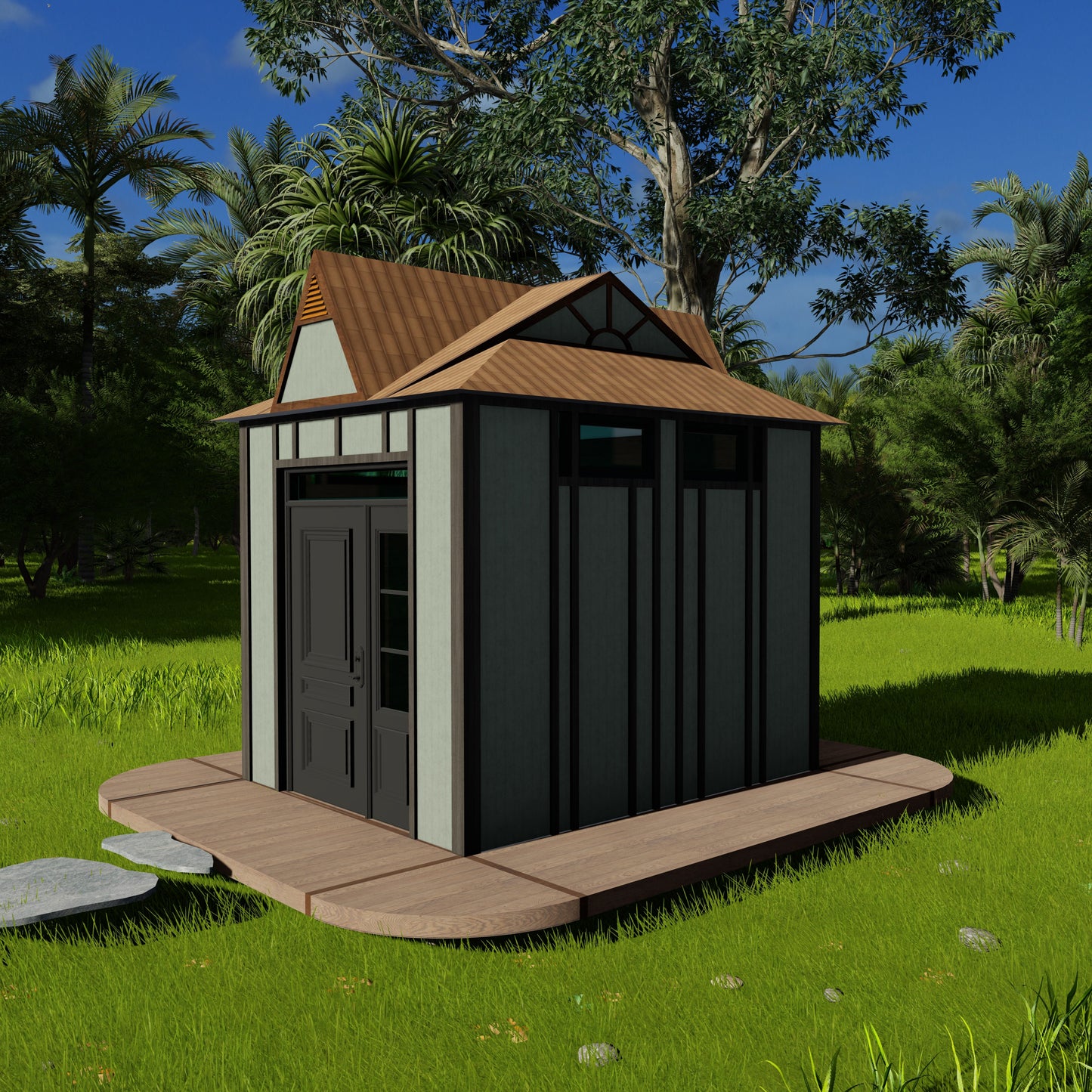 Shed Building Plans - 10'x7.4' with 74sqft Floor Area