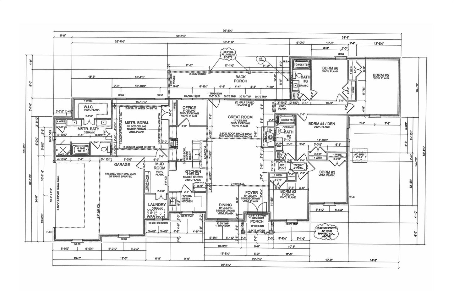 Spacious 3600 sqft House Plans 6 Bedrooms with Ensuites Perfect for Family Living