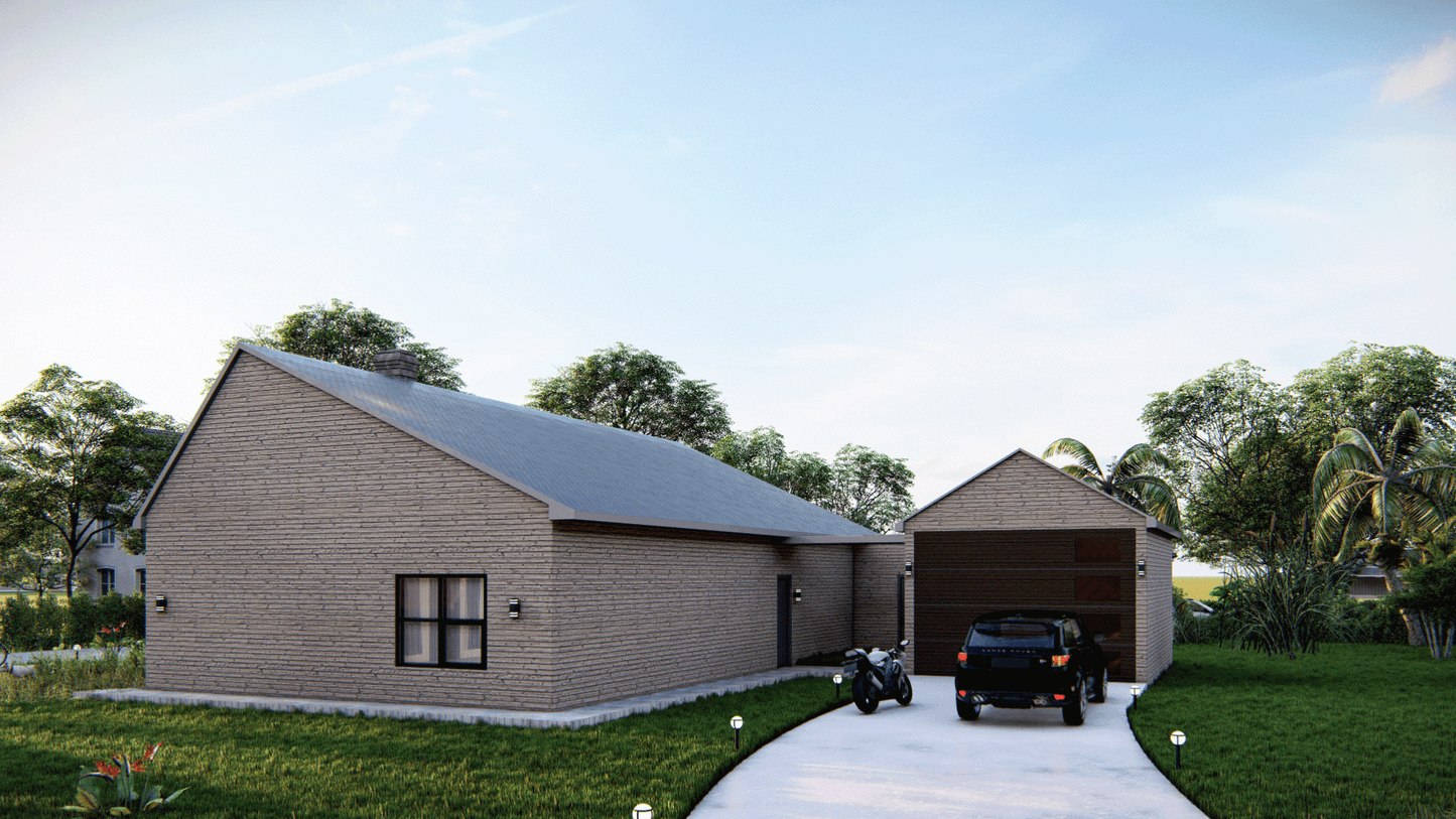 Sustainable Solar Energy Home Plans - 3 Bedrooms, Skylights, Carport, Construction Details