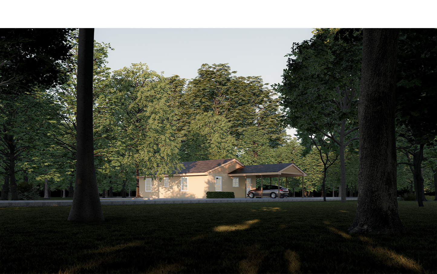 Tiny Home Plans - 2 Bedroom Single Story 28x36 1008sqft + Garage - Blueprints
