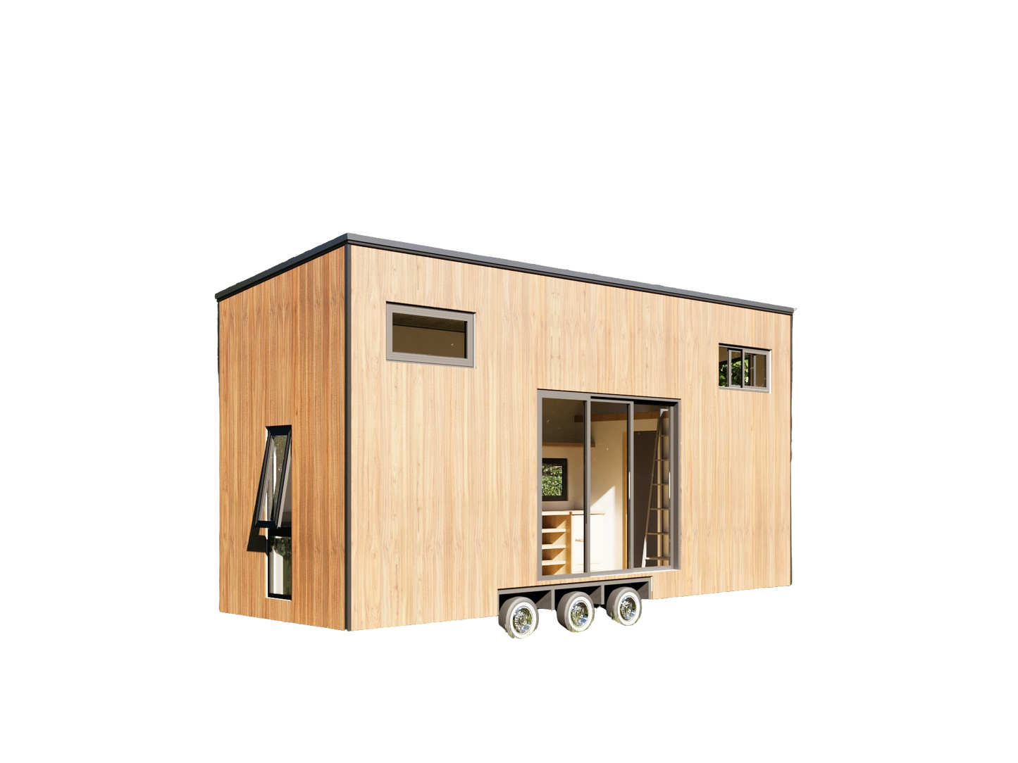 Building Plans Tiny Home Small House 25' x 7'4"" Mobile Home lifestyle - 233sqft Area Living Space
