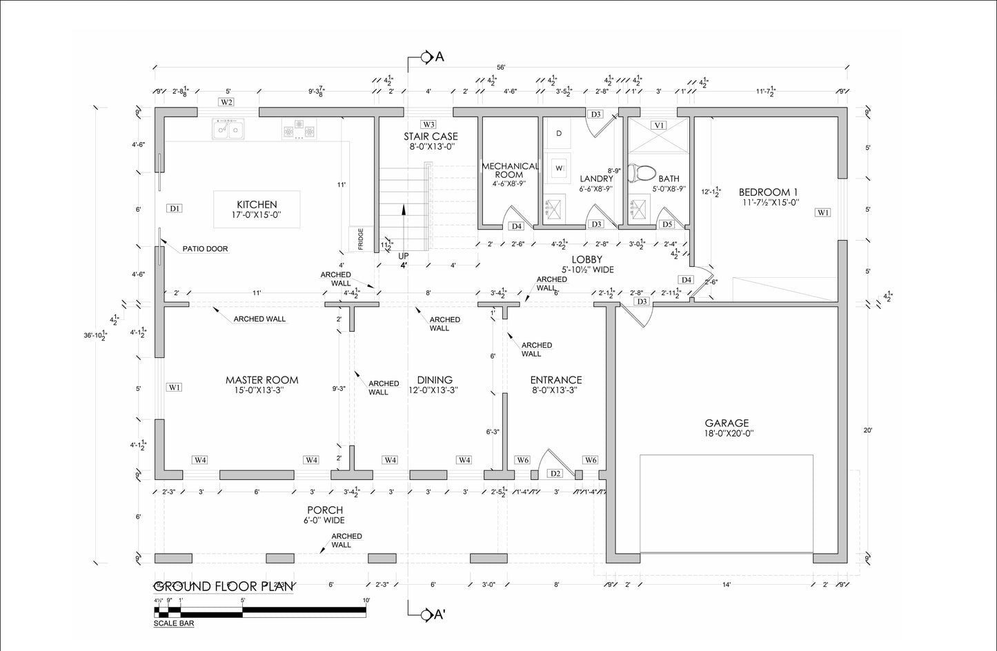 Two-Story 6 Bedroom House Plan – 56x37’ – Includes Floor Plans, Roof Plan, Elevations, & Schedules – Ideal for Your Future Home