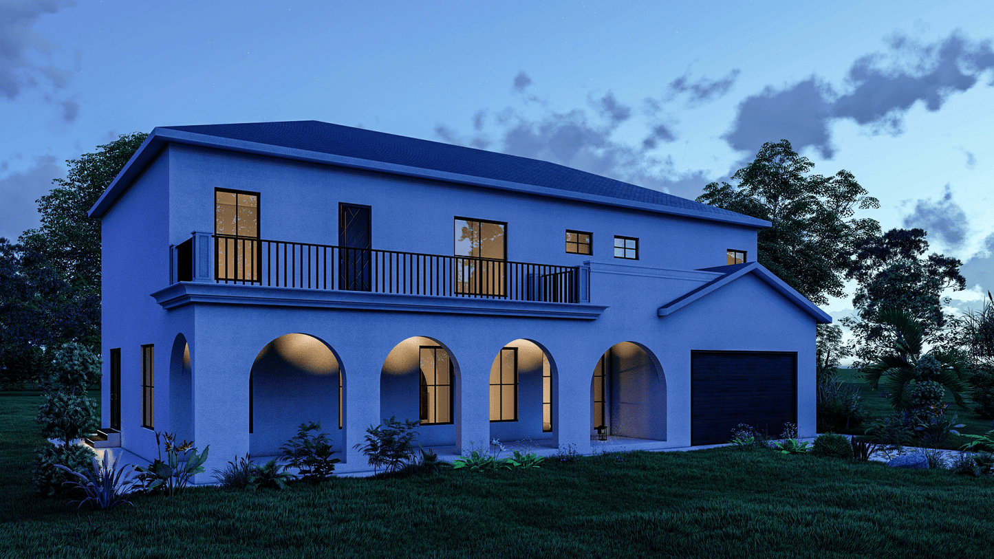 Two-Story 6 Bedroom House Plan – 56x37’ – Includes Floor Plans, Roof Plan, Elevations, & Schedules – Ideal for Your Future Home